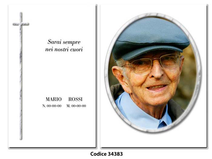 Ricordino Lutto Plastificato codice 34383 - Clicca l'immagine per chiudere