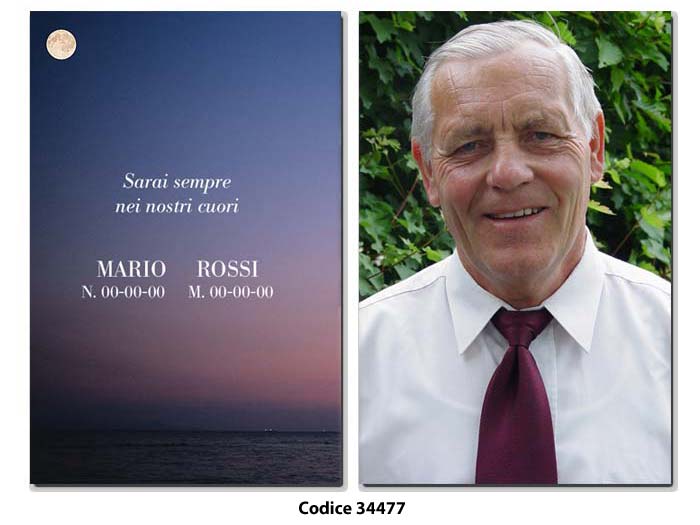 Ricordino Lutto Plastificato codice 34477 - Clicca l'immagine per chiudere