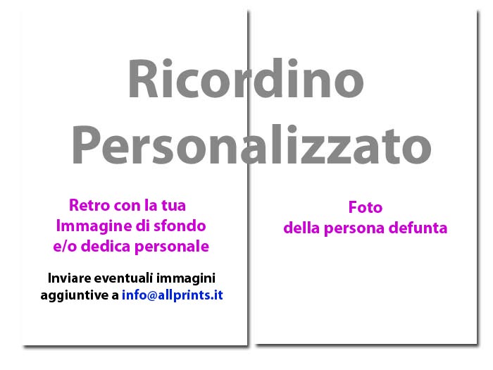 Ricordino defunti Personalizzato