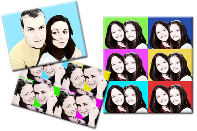 stampa su tela con effetto warhol a uno o più riquadri stampa su tela con effetto warhol a uno o più riquadri