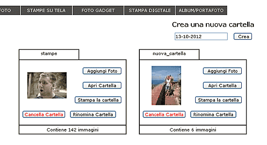 le cartelle presenti nella tua galleria